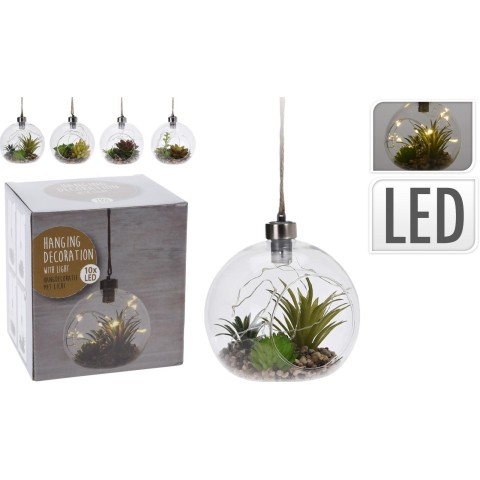 SFERA PENSILE LED CON PIANTA 4